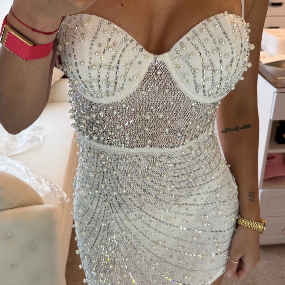 Windsor White Sequin Mini Dress